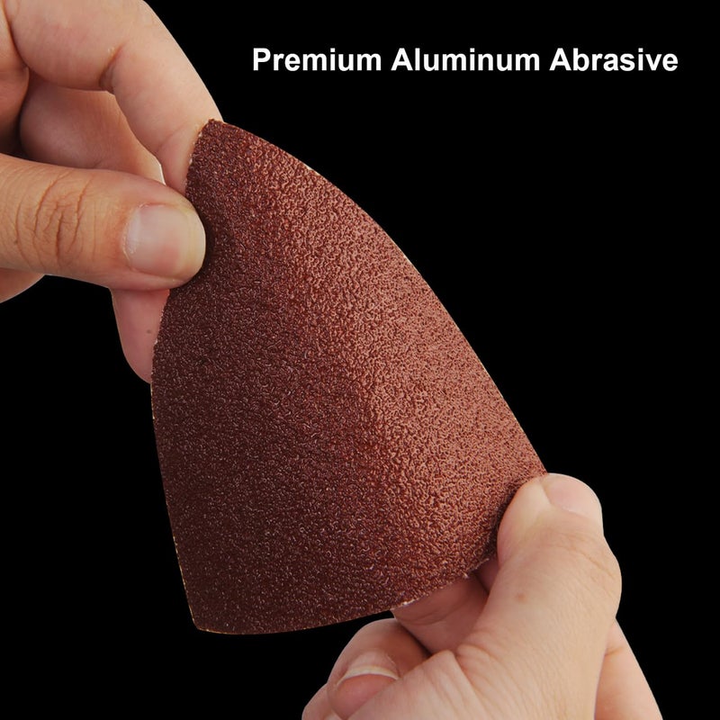 Dobetter 120 PCS Mouse Sander Sandpaper 60/120/180/240 Grit with Holes Hook and Loop Detail Sander Finger Sander Pads for Woodwoking Drywall - Image 4